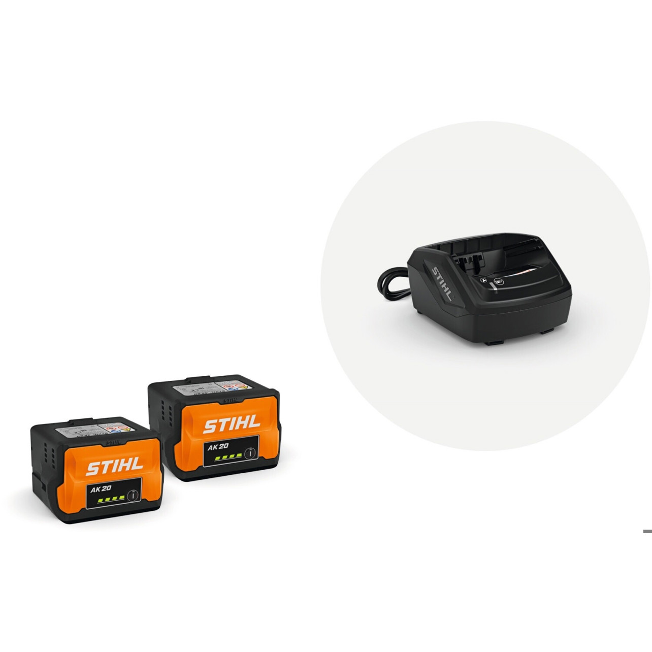 Stihl Starter Set für Gartengeräte - 2x AK 20 Akkus + AL 101 Ladegerät