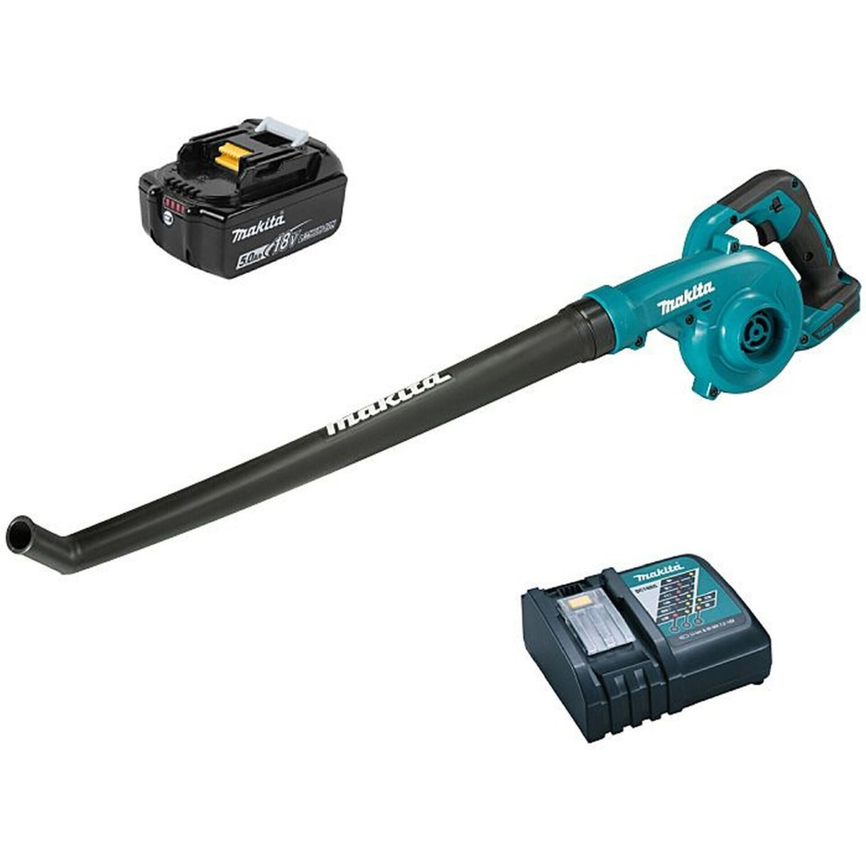 Makita DUB186 RT Laubsauger Set mit 1x 5,0 Ah Akku und Ladegerät