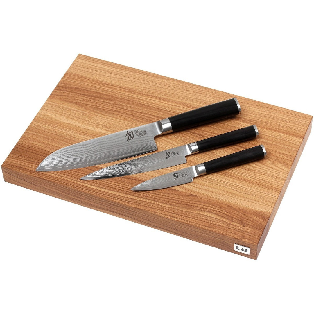 KAI Shun 4-teiliges Messerset mit Schneidbrett (DM-SET1)