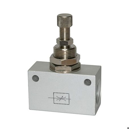 Drosselventil Blockform | Aluminium eloxiert | G 1/8 | Max. Druck 10 bar Drosselventil Blockform | Aluminium eloxiert | G 1/8 | Max. Druck 10 bar