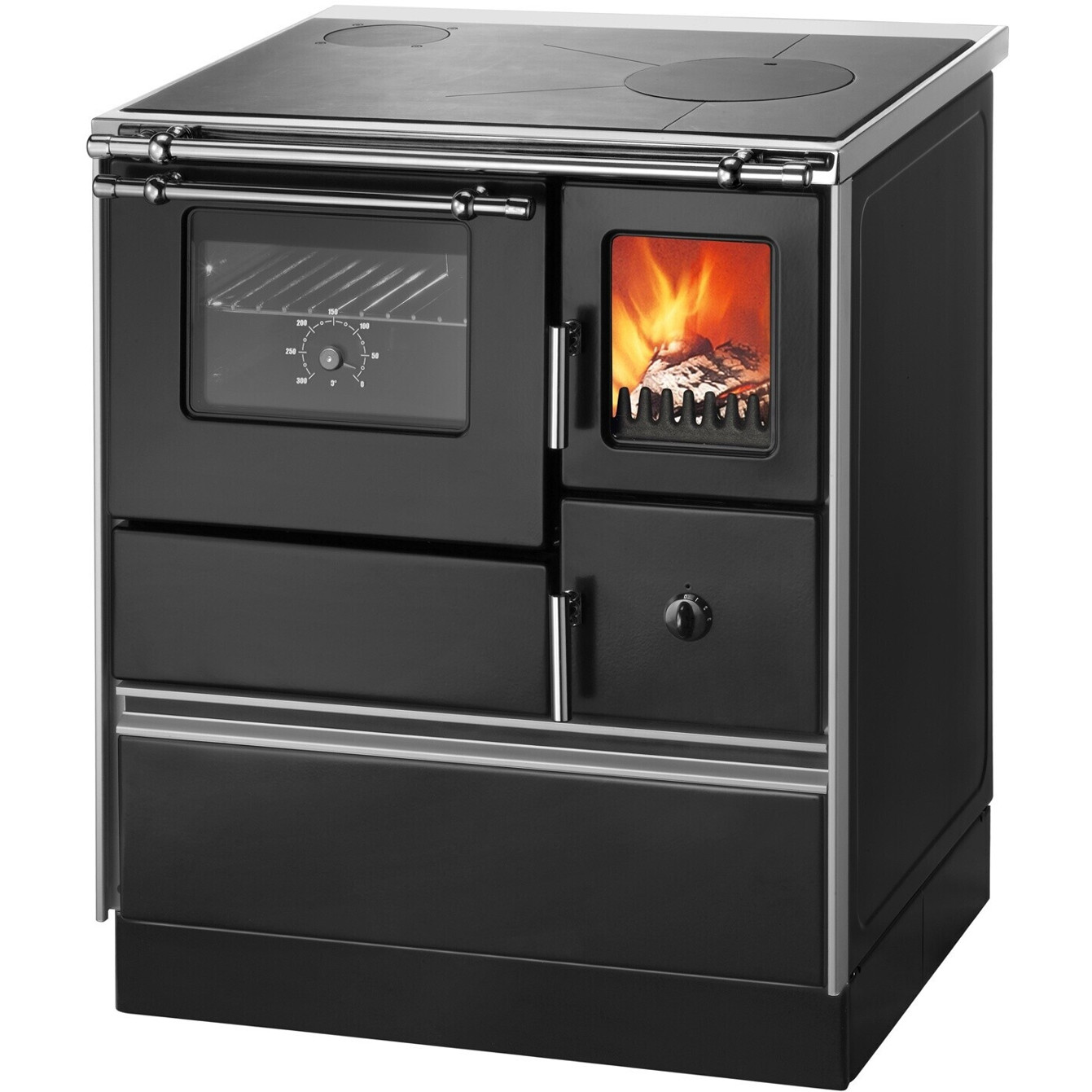 Wamsler K 176 F/A 70 - Schwarz - Linksseitiger Küchenofen