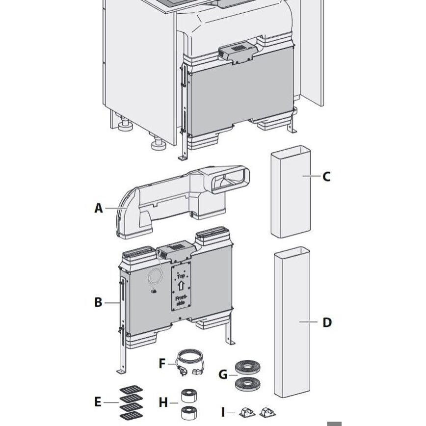 Berbel Umluft-Set permalyt DL BUR – Kompatibel mit BKA Downline (Modell 1100065) | Dunstabzugshauben-Zubehör