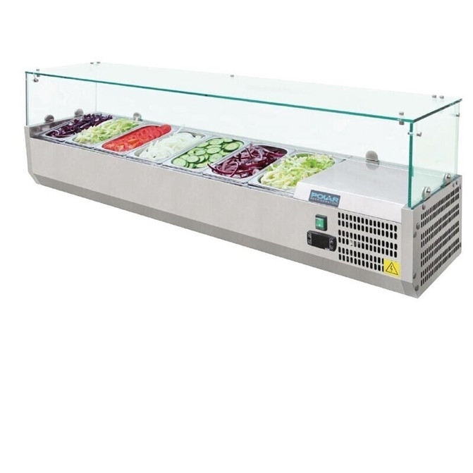 Polar G-Series Aufsatzkühlvitrine für 7 x GN1/4 Behälter - Professionelle Kühltechnik