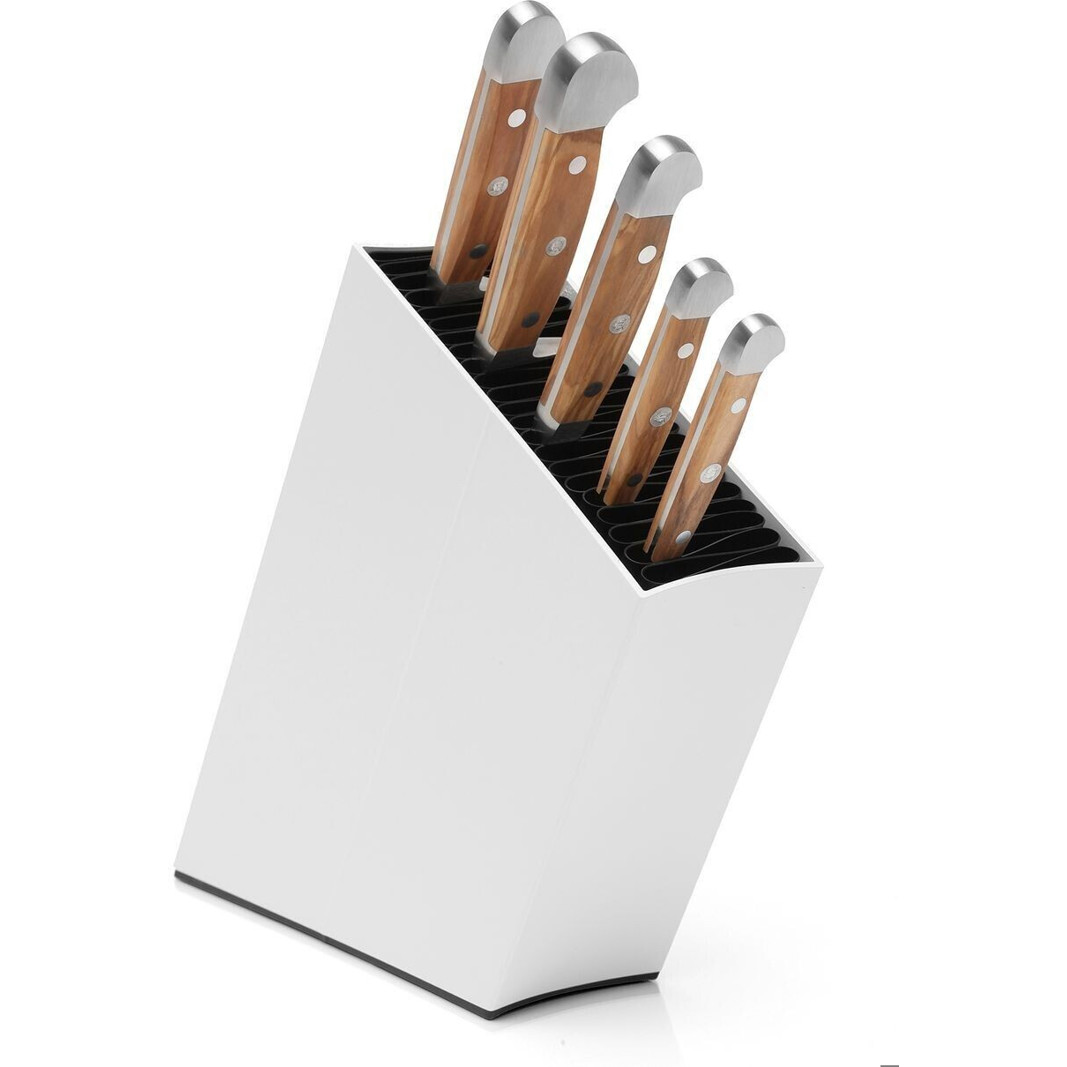 Güde 5-teiliges Messerset Olive mit EVA SOLO Block - Weiß Güde 5-teiliges Messerset Olive mit EVA SOLO Block - Weiß