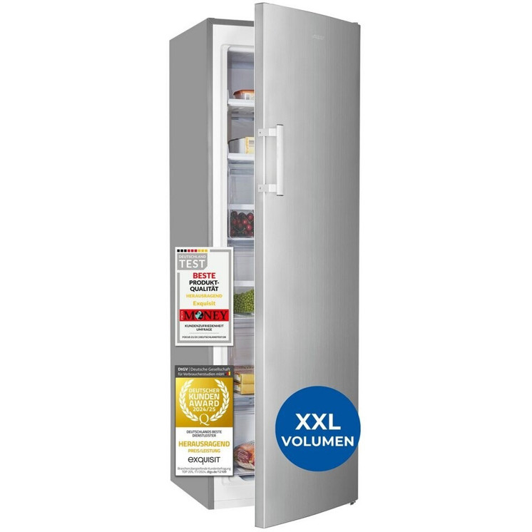 Exquisit GS5271 Inoxlook Gefrierschrank mit No Frost - 40 Liter Kapazität