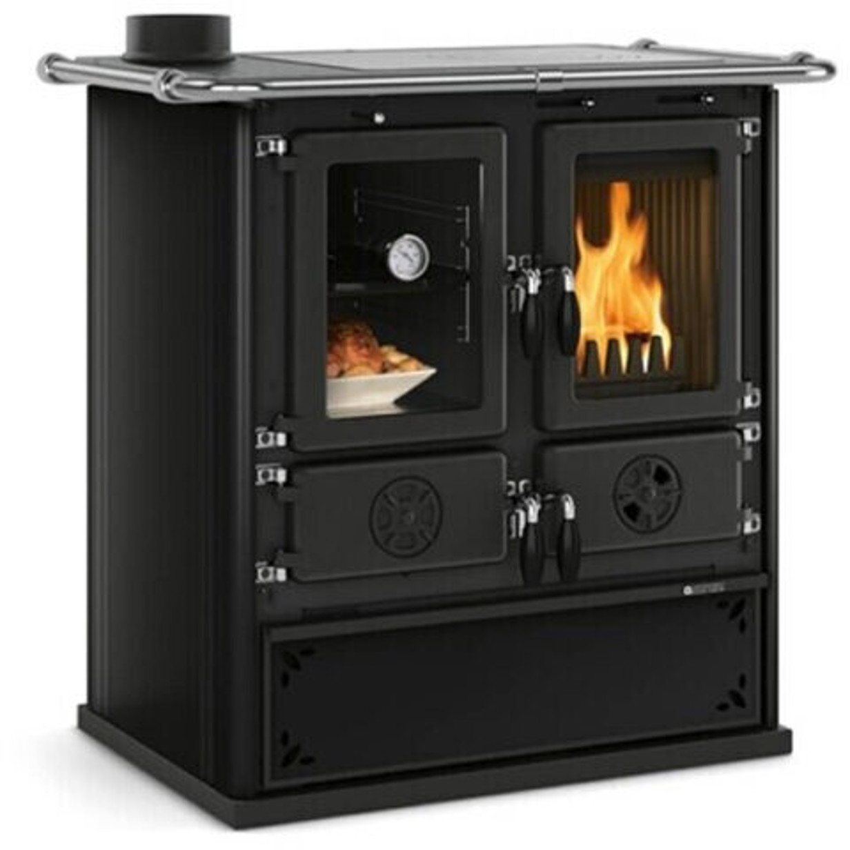 La Nordica Rosetta Sinistra 5.0 Küchenofen - 7,9 kW - Anthrazit/Schwarz