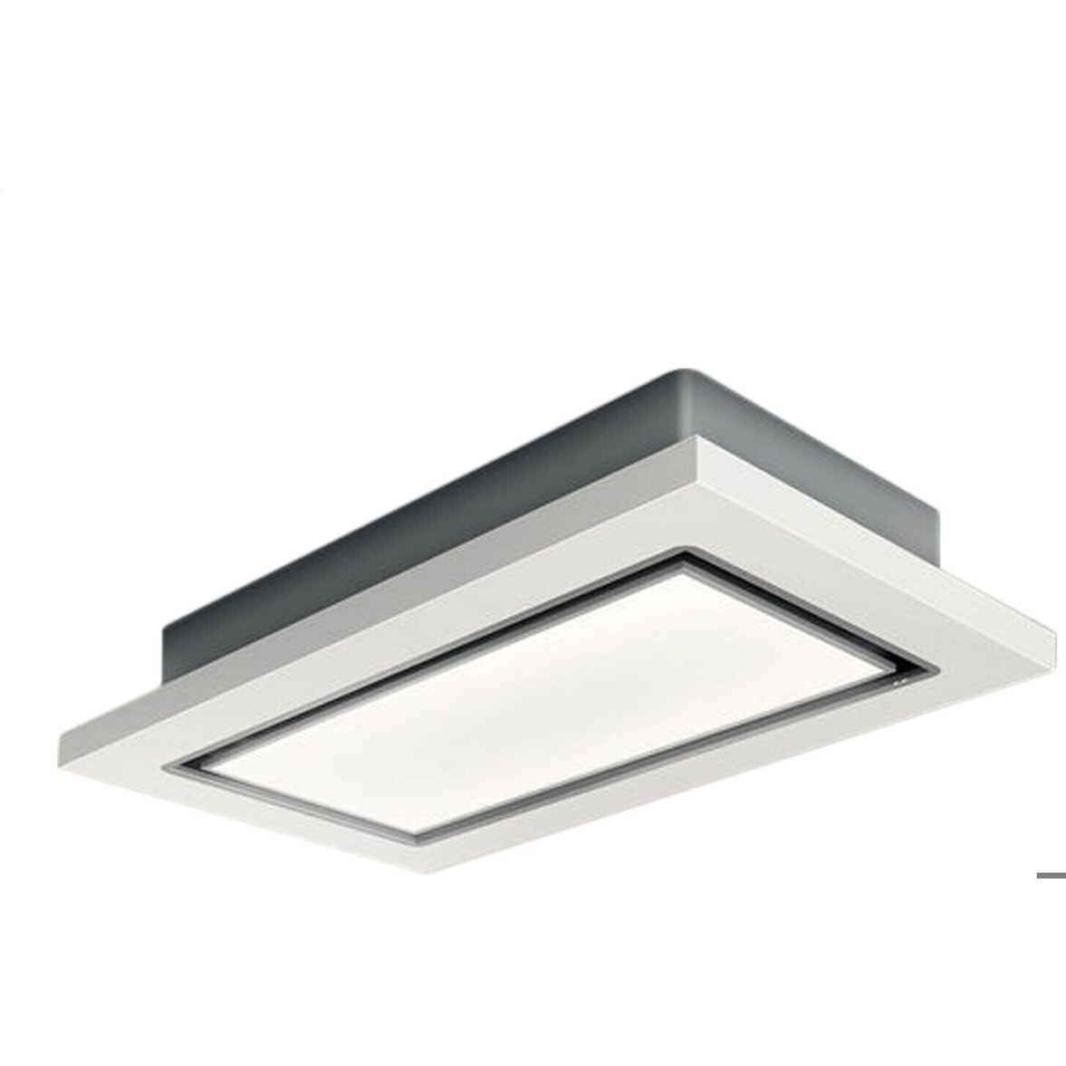 Elica Lullaby Deckenhaube aus Edelstahl und Holz - Weiß - 120 cm