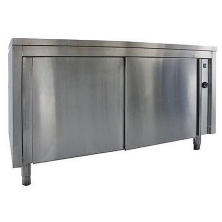 KBS Geschirrwärmer Wärmeschrank mit Schiebetüren – 1400 x 700 x 850 mm, ohne Aufkantung, Umluftheizung