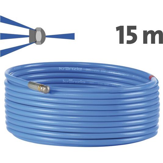 Hochleistungs Rohrreinigungsschlauch 15 m Stecksystem D12 Hochleistungs Rohrreinigungsschlauch 15 m Stecksystem D12