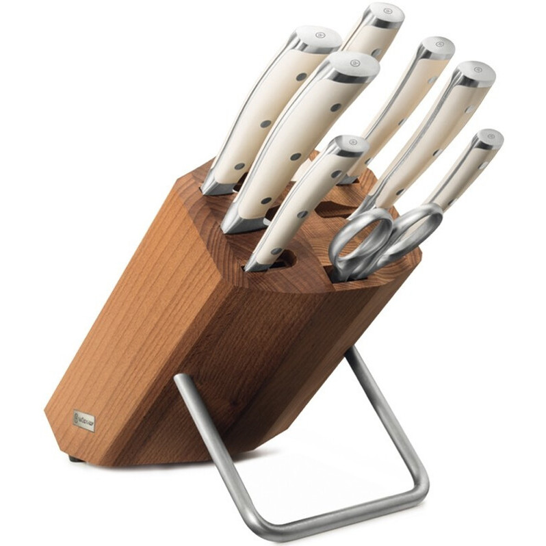 Wüsthof Classic Ikon 8-teiliges Messerblock Set aus Thermobuche in Weiß Wüsthof Classic Ikon 8-teiliges Messerblock Set aus Thermobuche in Weiß