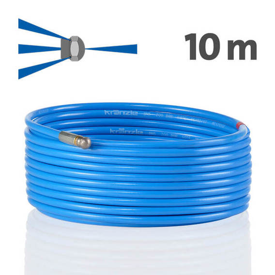 Druckreinigungsschlauch 10 m mit Stecksystem D12 und Frontbohrung Druckreinigungsschlauch 10 m mit Stecksystem D12 und Frontbohrung