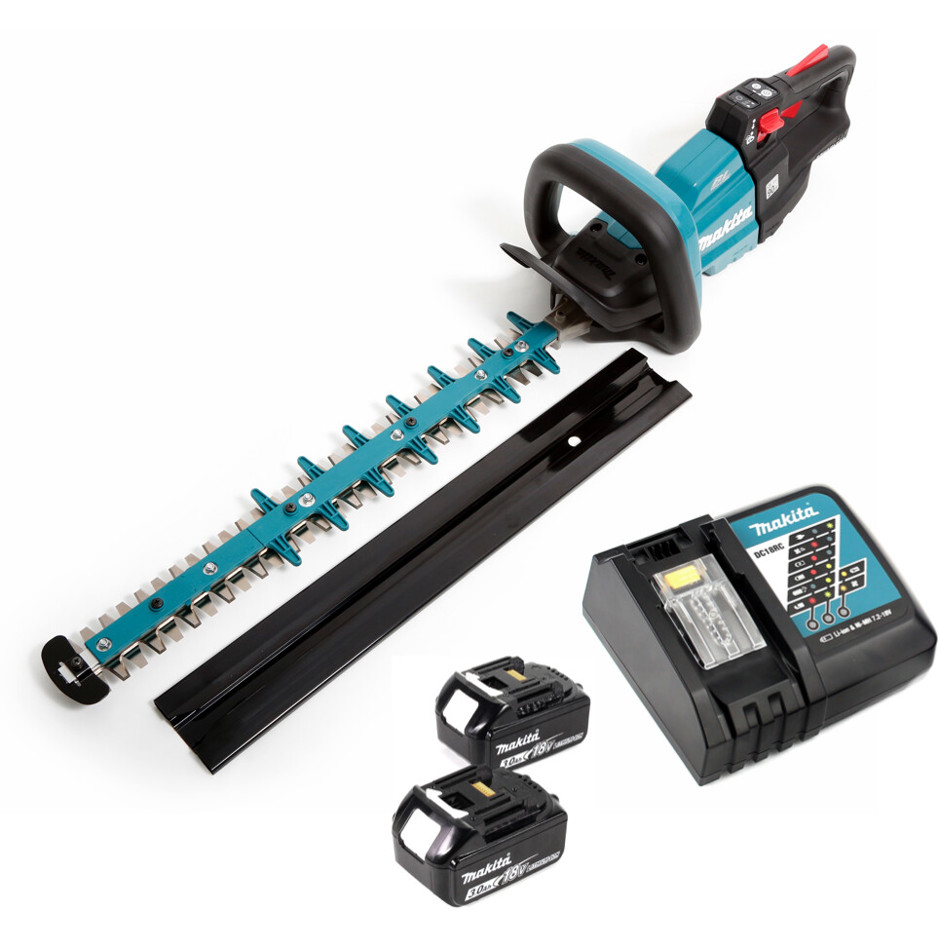 Makita DUH502 RF Heckenschneider Set - 2x Akku BL 1830 B + Ladegerät