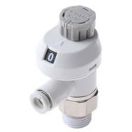 Durchflussregler R1/4 mit Außengewinde | Drehzahlregelung | Rohr-Ø 8mm, 1MPa