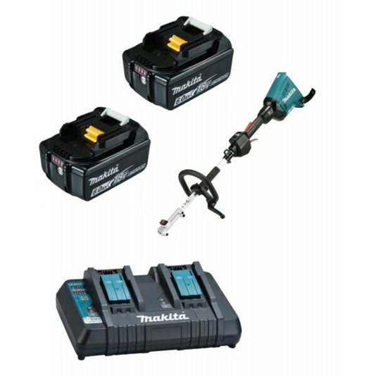 Makita DUX60PG2 - Gartenpflegeset mit 2x 6Ah Akkus & 2-fach Ladegerät