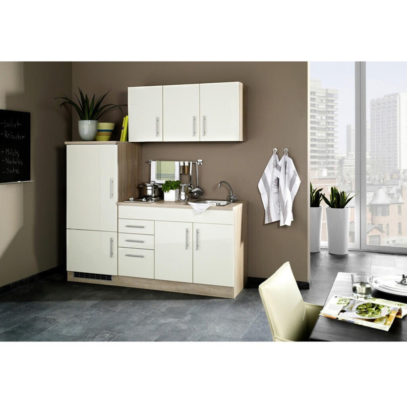 Held Möbel Kompaktküche Singleküche 180 cm - Creme