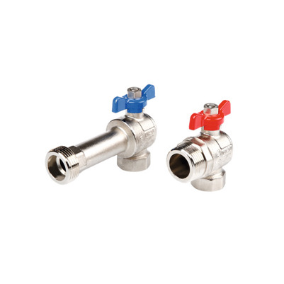 Eck-Kugelhahnset 3/4" IG x 1" AG mit Flachdichtung Eck-Kugelhahnset 3/4" IG x 1" AG mit Flachdichtung