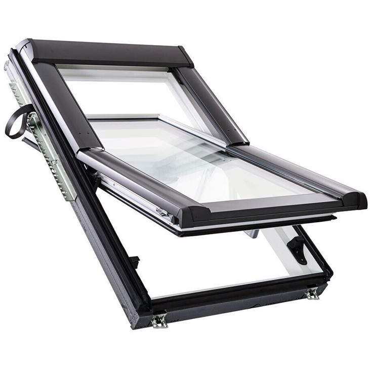 Roto WDF R68C Designo R6 Fenster - 2-fach Comfort Aluminium, 54x78 cm (05/07)
