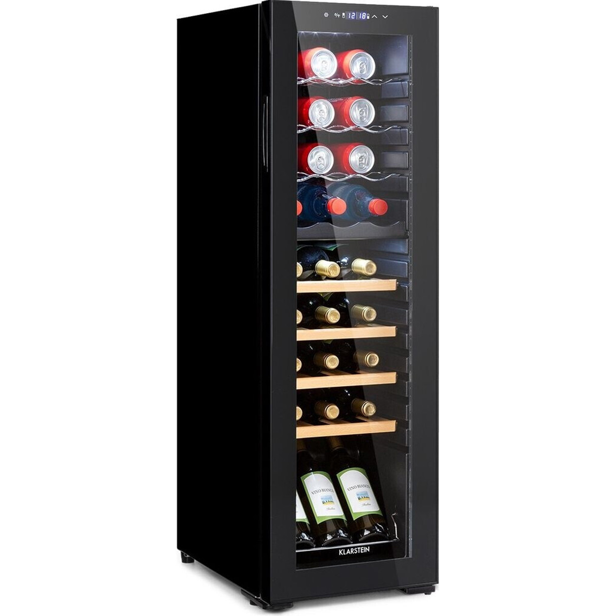 Klarstein Bovella 27 Duo+ - Eleganter Zweizonen-Weinkühlschrank für perfekte Weinkühlung