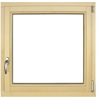 Lackiertes Kiefernholzfenster 900x900 mm - Rechts (DIN)