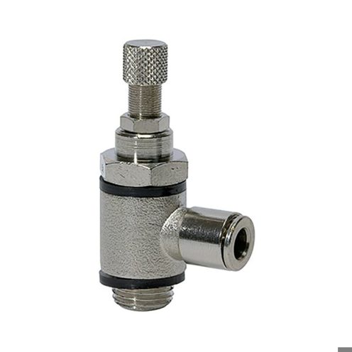 Durchflussregelventil - Drosselventil mit beidseitiger Drosselung (B) | Steckverbindung G1/4, Schlauch 6mm Durchflussregelventil - Drosselventil mit beidseitiger Drosselung (B) | Steckverbindung G1/4, Schlauch 6mm