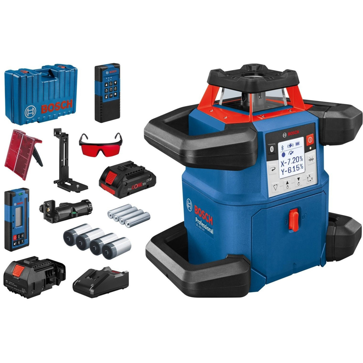 Bosch GRL 600 CHV Baulaser Set mit Akku und Schnellladegerät - Inkl. LR 60 (0601061F00)