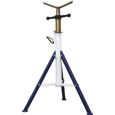 Robustes Rohrstativ mit V-Kopf und Sicherheitsring - Tragfähigkeit 900 kg, Gewicht 12 kg Robustes Rohrstativ mit V-Kopf und Sicherheitsring - Tragfähigkeit 900 kg, Gewicht 12 kg