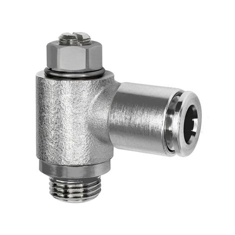 Drosselventil G 1/4 mit beidseitiger Steckverbindung - 10 mm Drosselventil G 1/4 mit beidseitiger Steckverbindung - 10 mm