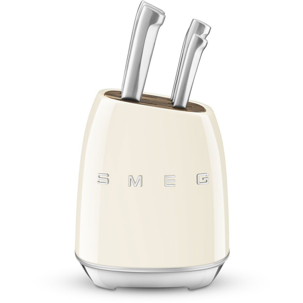Smeg 50's Style Cream Knife Block - Elegant Kitchen Storage for Your Knives Smeg 50's Style Cream Knife Block - Elegant Kitchen Storage for Your Knives