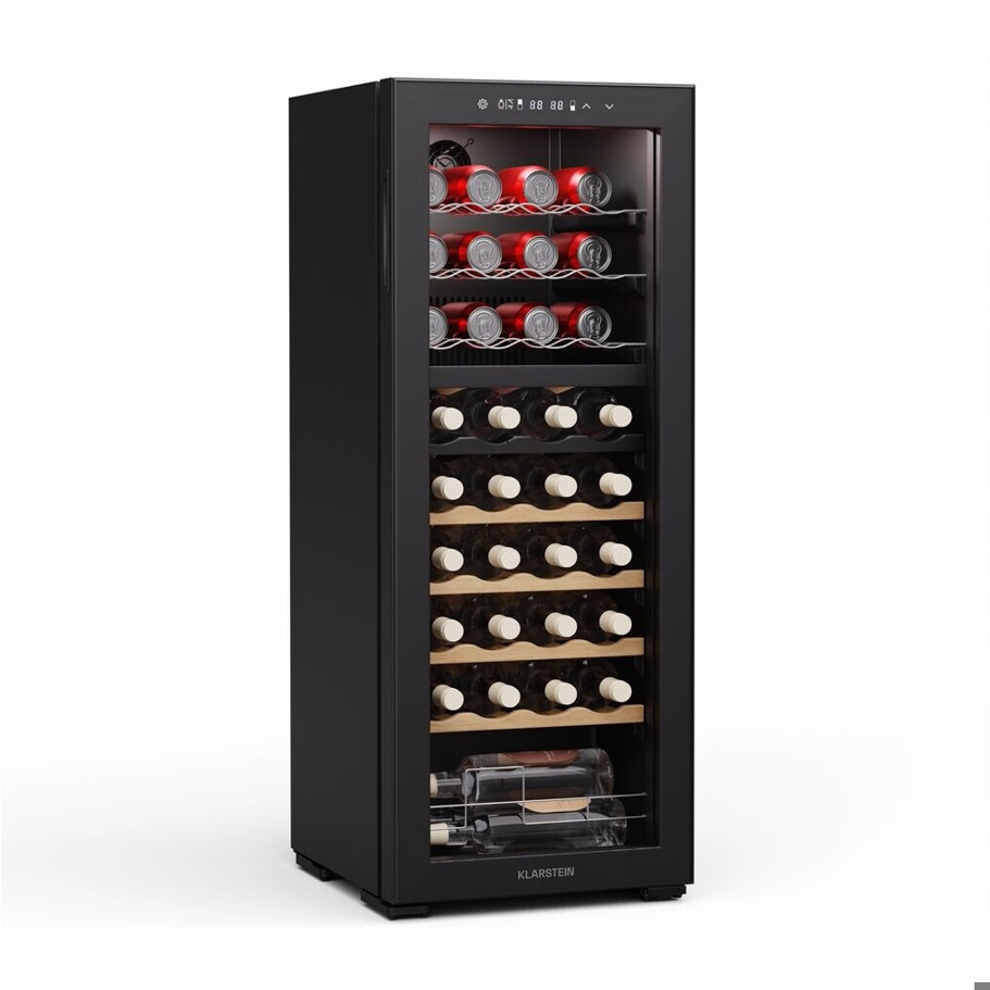 Klarstein Bovella 36 Duo+ Weinkühlschrank - Eleganter Weinkühler für optimale Lagerung