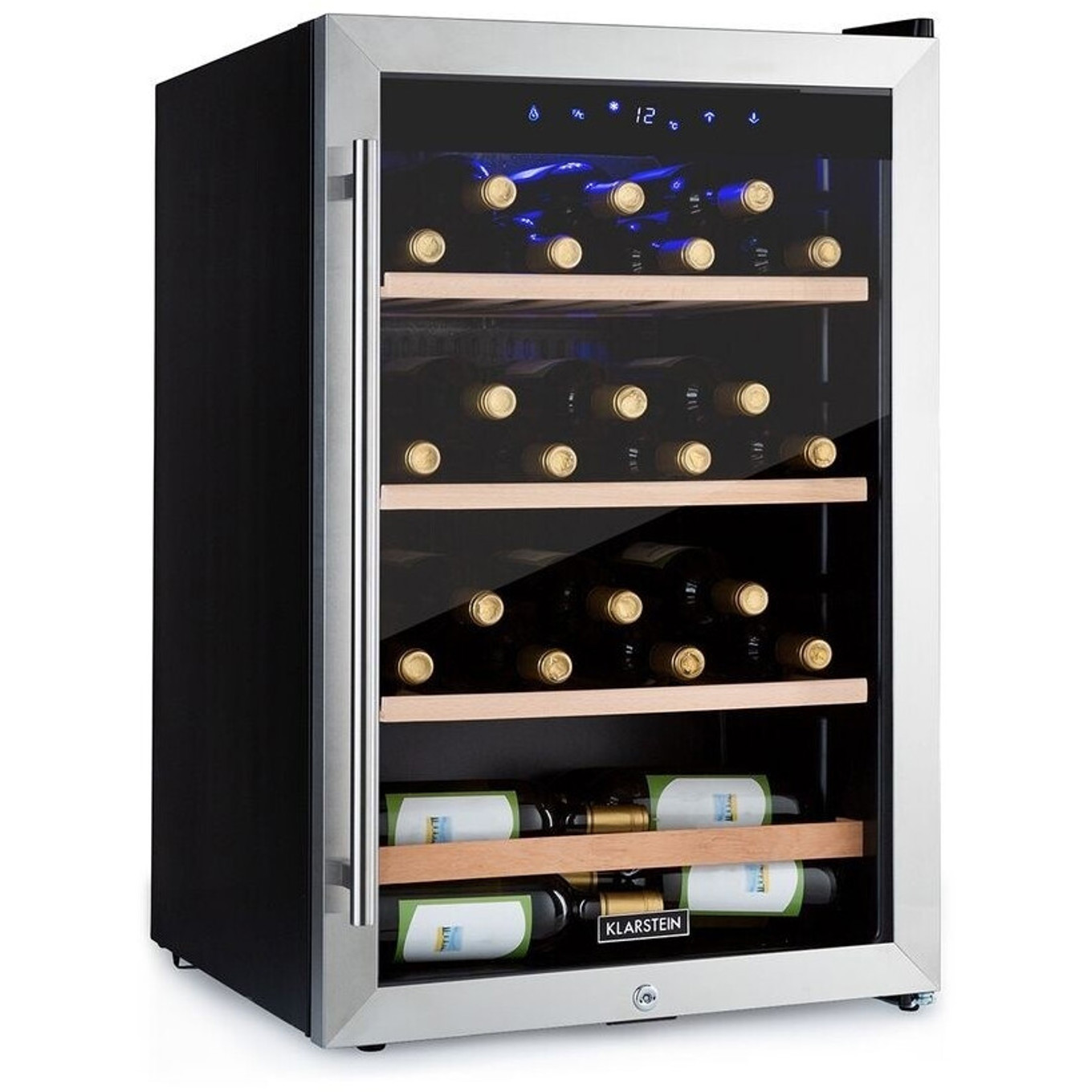 Klarstein Vinamour 48 Uno - Schwarzer Weinkühlschrank für perfekte Lagerung