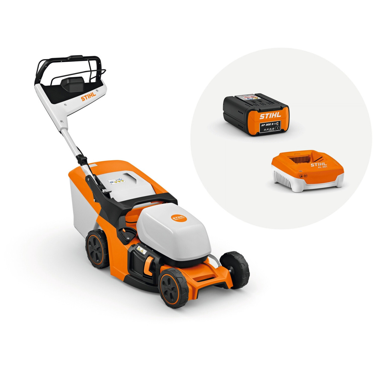 Stihl RMA 443 PV Rasenmäher Set - 1x Akku AP300S & Ladegerät AL301