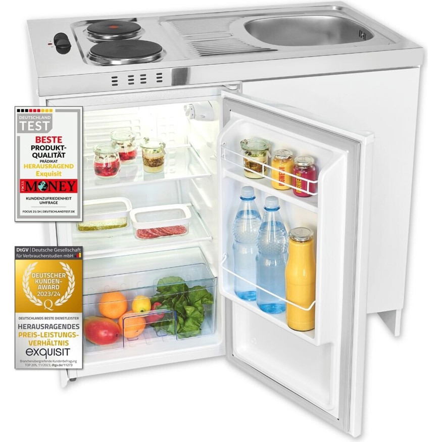 Exquisit KK1085 Kompaktküche - Platzsparende Küchenlösung für kleine Räume