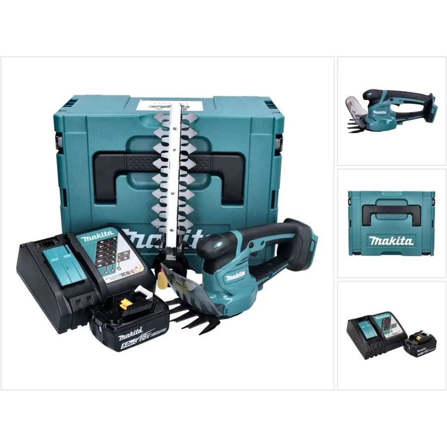 Makita DUM111 RT1XJ Akku-Heckenschneider Set - 1 x 5,0 Ah Akku + Ladegerät + Makpac Makita DUM111 RT1XJ Akku-Heckenschneider Set - 1 x 5,0 Ah Akku + Ladegerät + Makpac
