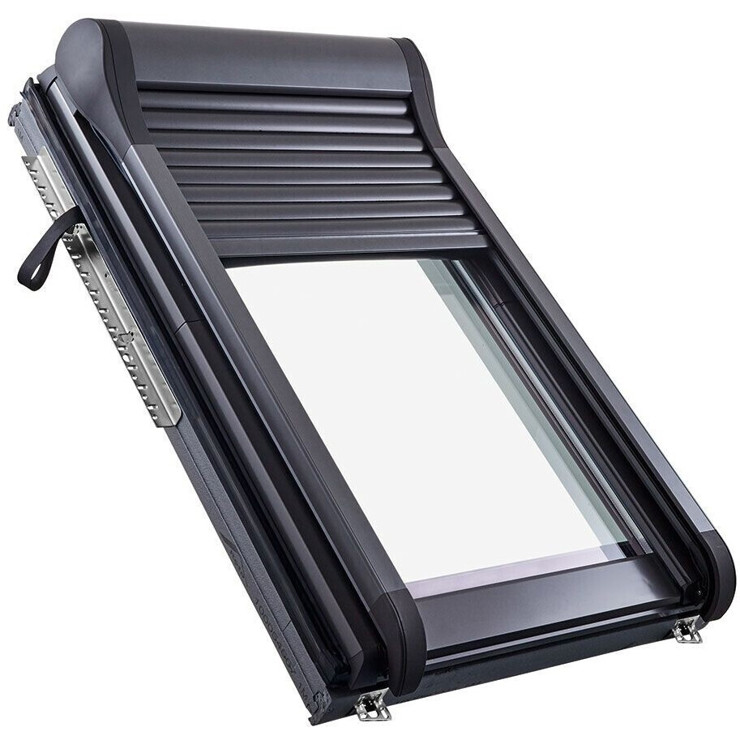 Roto ZRO E R6/R8 Elektrischer Hitzeschutz-Rollladen, Anthrazit-Metallic, 54 x 78 cm