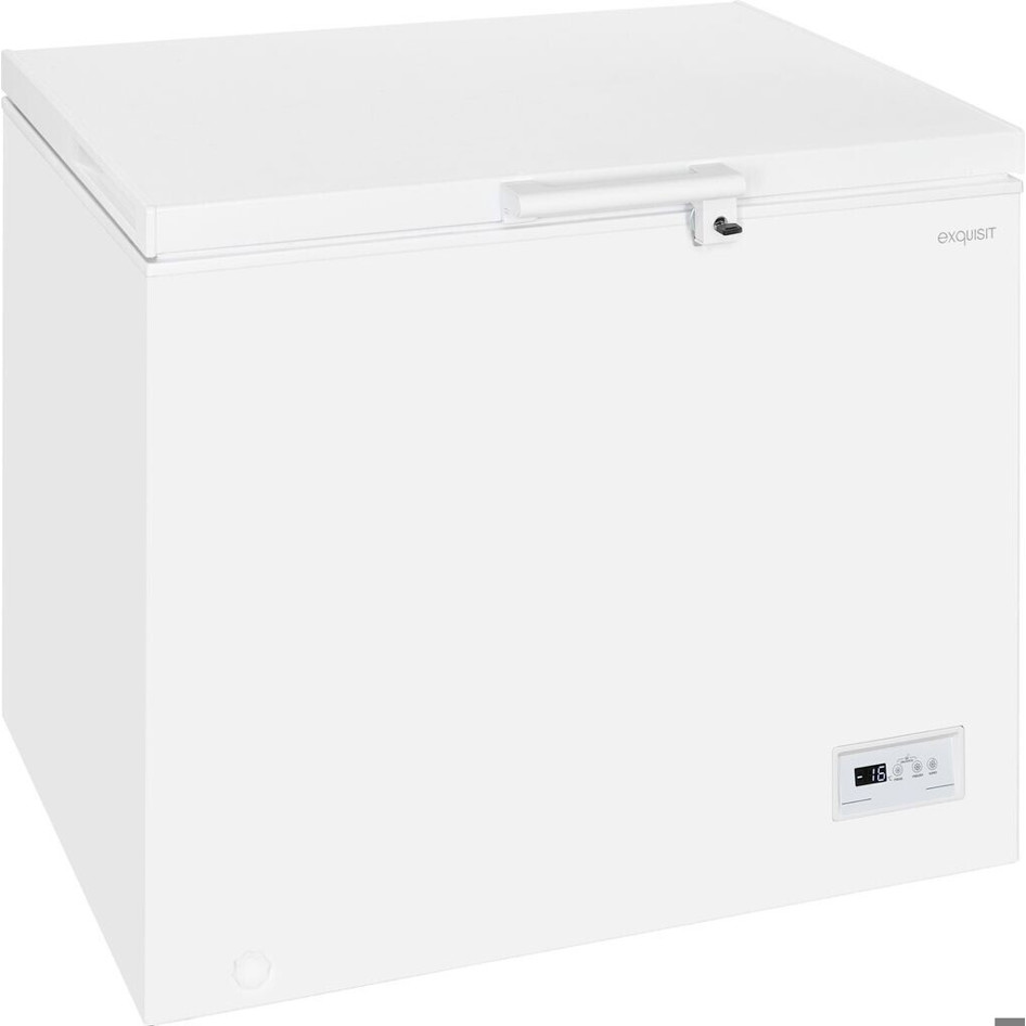 Exquisit GT265 HE 040D Gefriertruhe - Energieeffizienzklasse F, 265L Volumen, hochleistungsfähig & geräumig Exquisit GT265 HE 040D Gefriertruhe - Energieeffizienzklasse F, 265L Volumen, hochleistungsfähig & geräumig