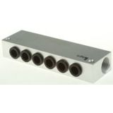 Aluminium Ventilverteiler 6-Stationen G3/8" - Ideal für effiziente Fluidverteilung Aluminium Ventilverteiler 6-Stationen G3/8" - Ideal für effiziente Fluidverteilung