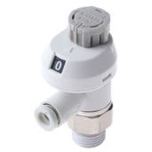 Durchflussregler mit Außengewinde für Rohr-Ø 6mm | Drehzahlregelung | Maximaler Druck 1MPa