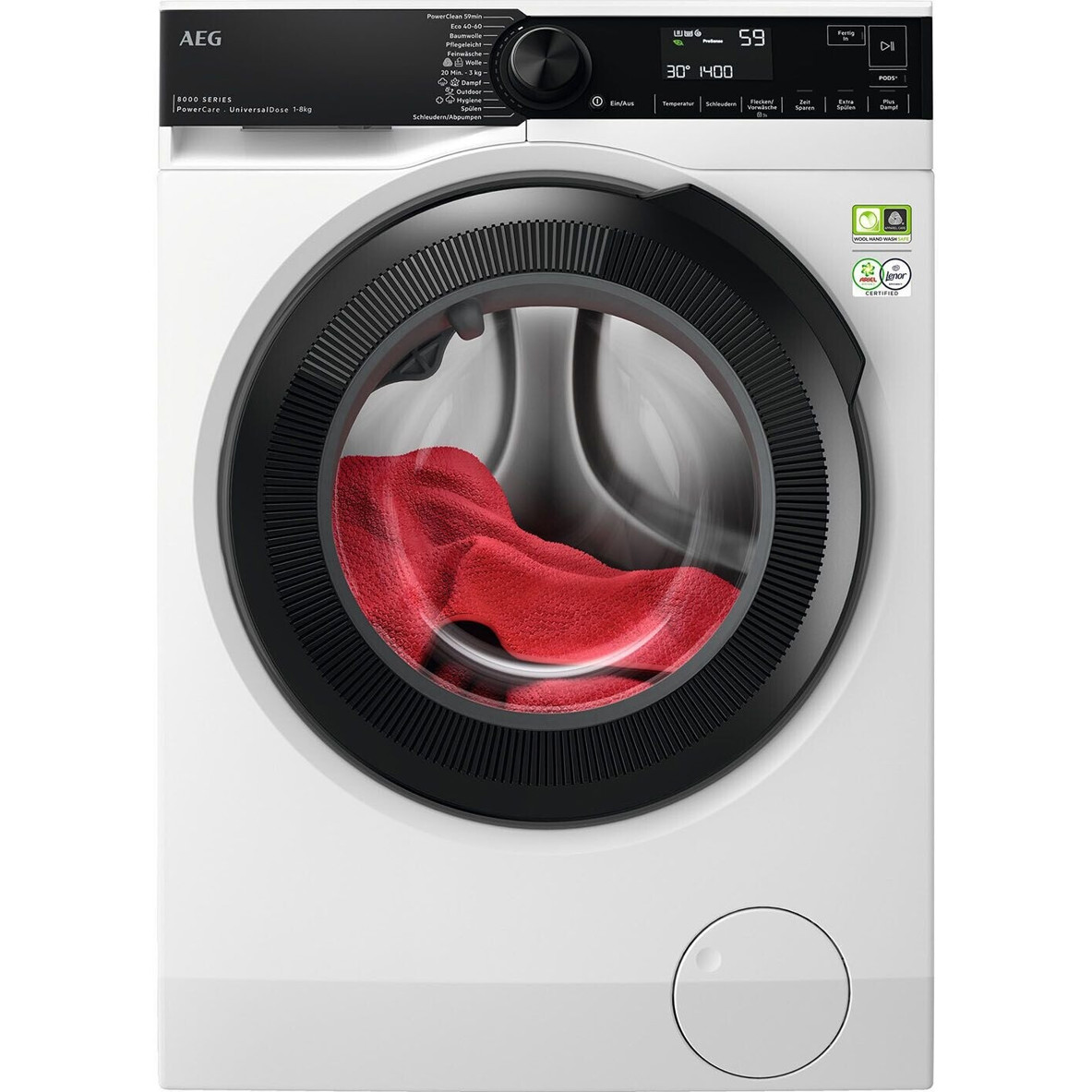 AEG LR8EG75480 Frontlader Waschmaschine - Energieeffizienzklasse A+++