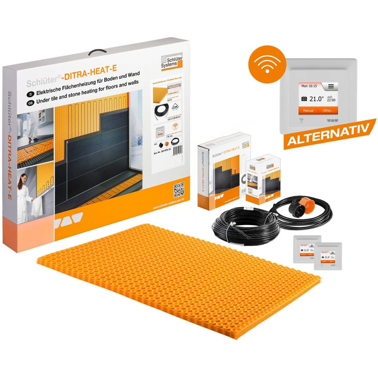 Schlüter Systems Ditra-Heat-E Set 2 für Fußbodenheizung | 8,0 m² Heizfläche