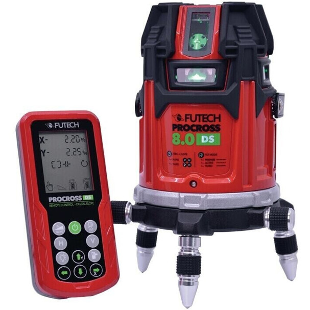Futech Procross 8.0 DS - Hochpräziser Baulaser in Grün (Modell 044.80G.4M-P) Futech Procross 8.0 DS - Hochpräziser Baulaser in Grün (Modell 044.80G.4M-P)