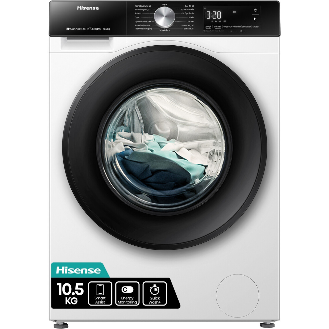 Hisense WF3S1043BW3 Frontlader Waschmaschine - Energieeffizienzklasse A+++