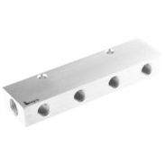 Eloxierter Aluminium Ventilverteiler - 1 x G3/8 Buchse, 8 x G1/4 Buchse Eloxierter Aluminium Ventilverteiler - 1 x G3/8 Buchse, 8 x G1/4 Buchse