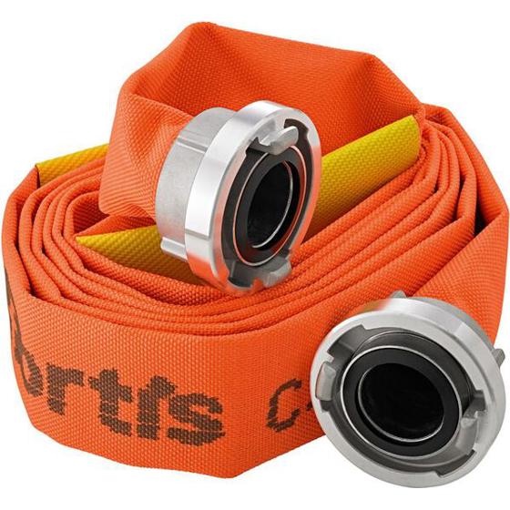 Industrieflachschlauch | 75mm | orange | 20m mit 2 Leckageschiebern | STORZ Kupplung