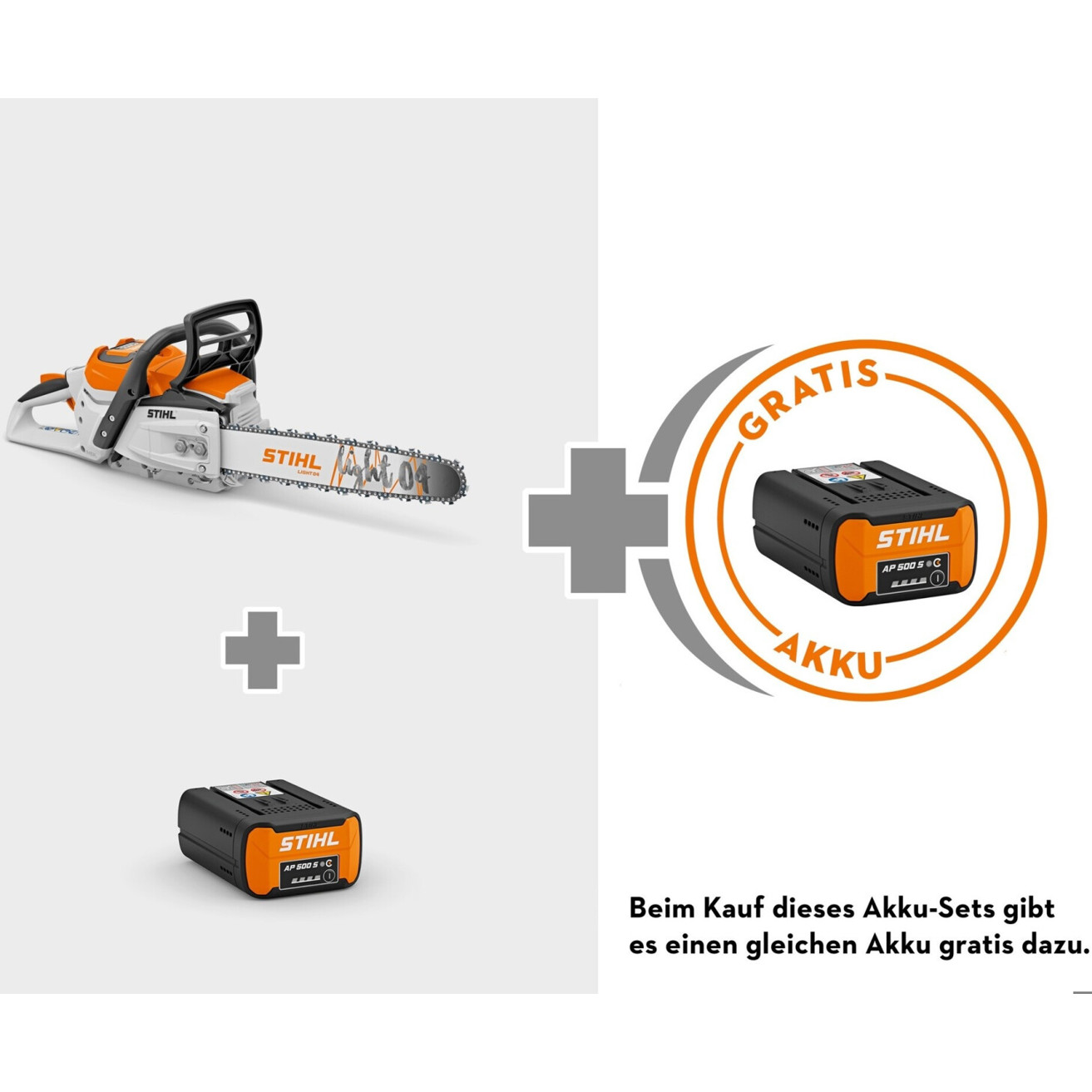 Stihl MSA 300 - Akku-Kettensäge mit 2x AP 500 S Akkus Stihl MSA 300 - Akku-Kettensäge mit 2x AP 500 S Akkus