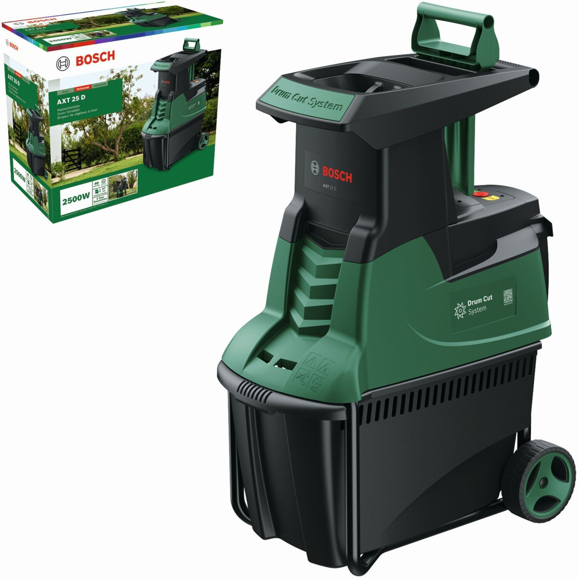 Bosch AXT 25 D Häcksler (0600803103) - Effizientes Häckseln für Gartenabfälle
