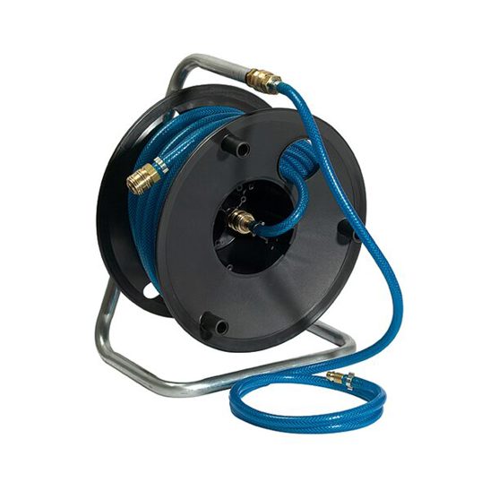 Druckluft Schlauchtrommel - 20 m PVC Schlauch Ø 12x6 - Kupplung NW 7,2
