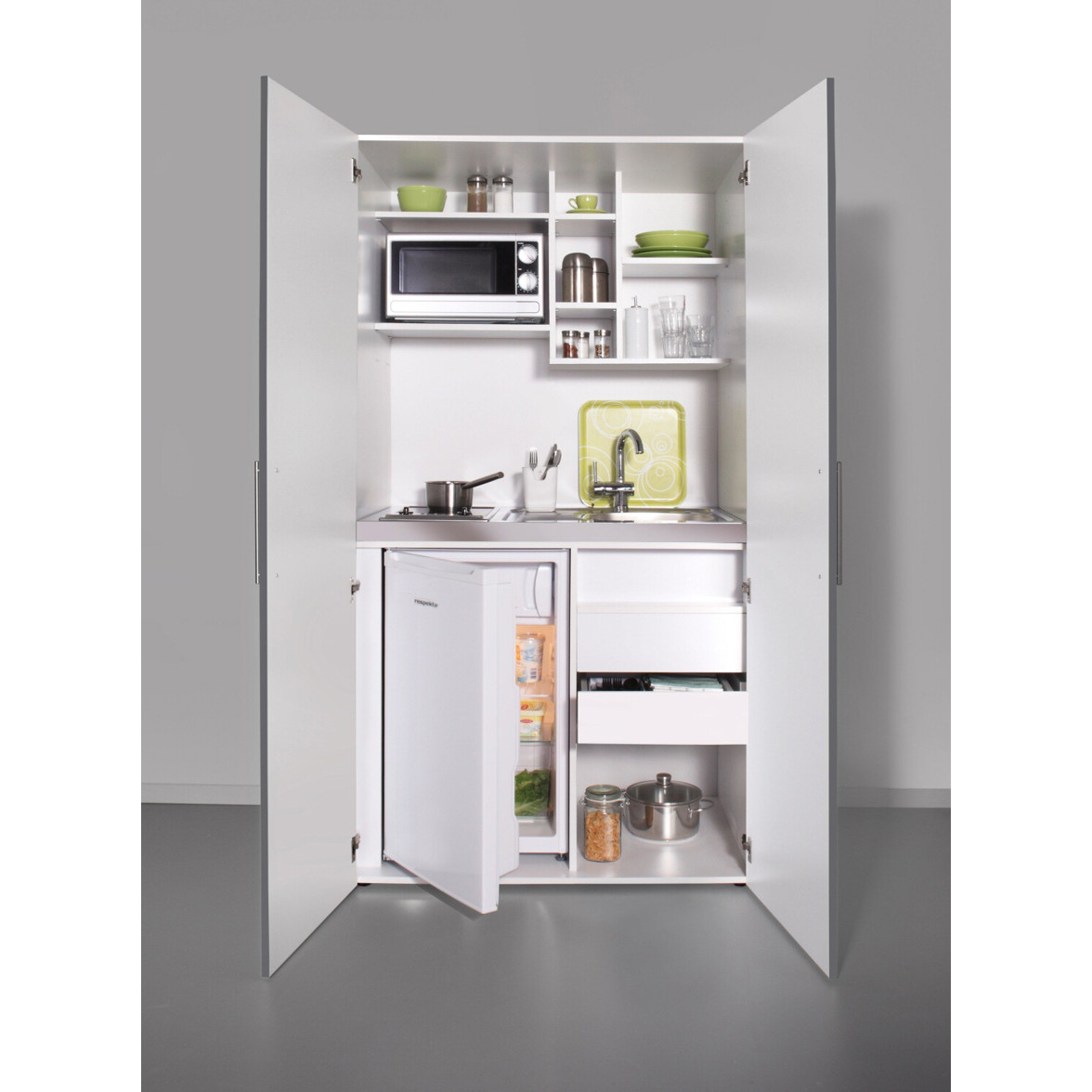 Respekta Kompaktküche SKWGMICS - Moderne Schrankküche mit Einbaugeräten