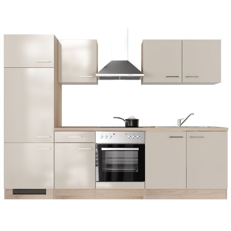 Flex-Well Küchenzeile Nepal 270 cm - Kaschmir glänzend, zerlegt, reversibel, inkl. Geräte - Kompaktküche 00012349