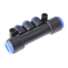 Ventilverteiler mit Einsteckmontage - 1x 10 mm & 3x 6 mm | Aus hochwertigem PBT