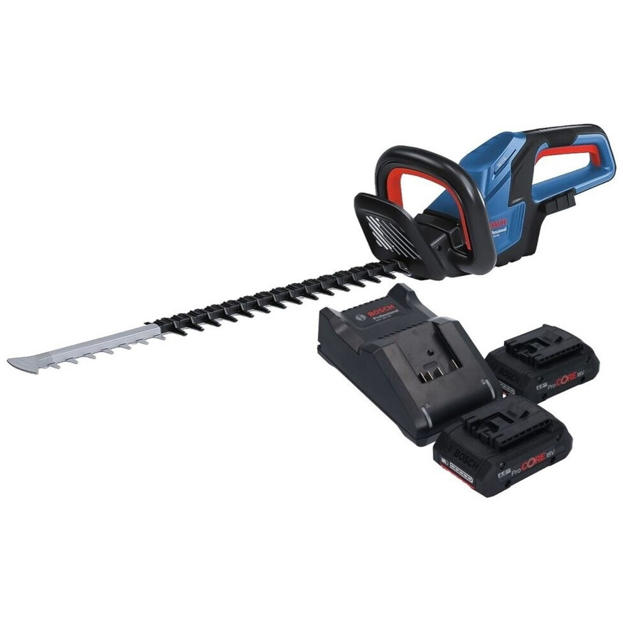 Bosch GHE 18V-50 Professional Heckenschneider mit 2 ProCore Akkus und Ladegerät Bosch GHE 18V-50 Professional Heckenschneider mit 2 ProCore Akkus und Ladegerät